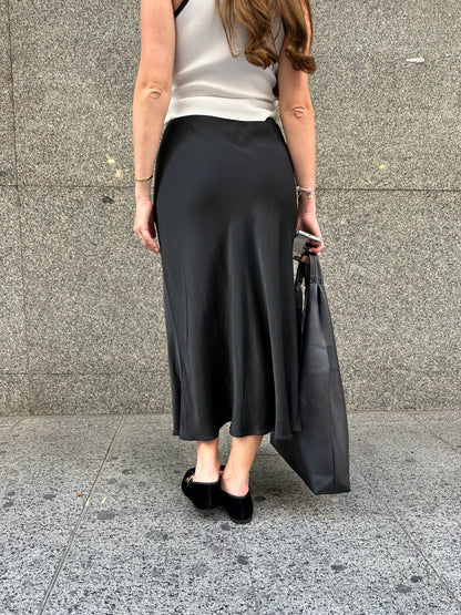 Black Satin Skirt