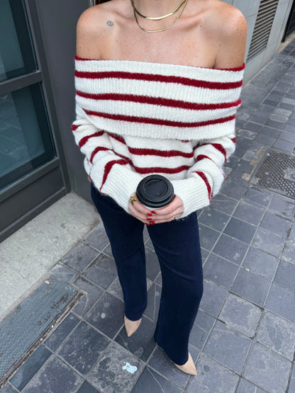 Rajel Bardot Garnet Sweater