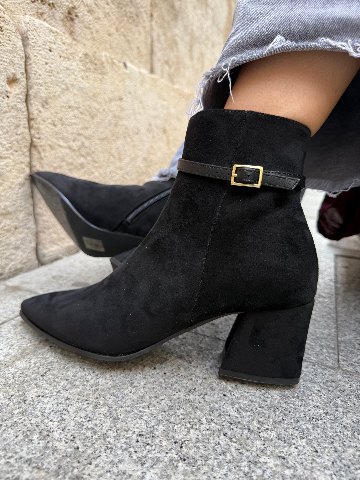 Black Mica Heel Boot