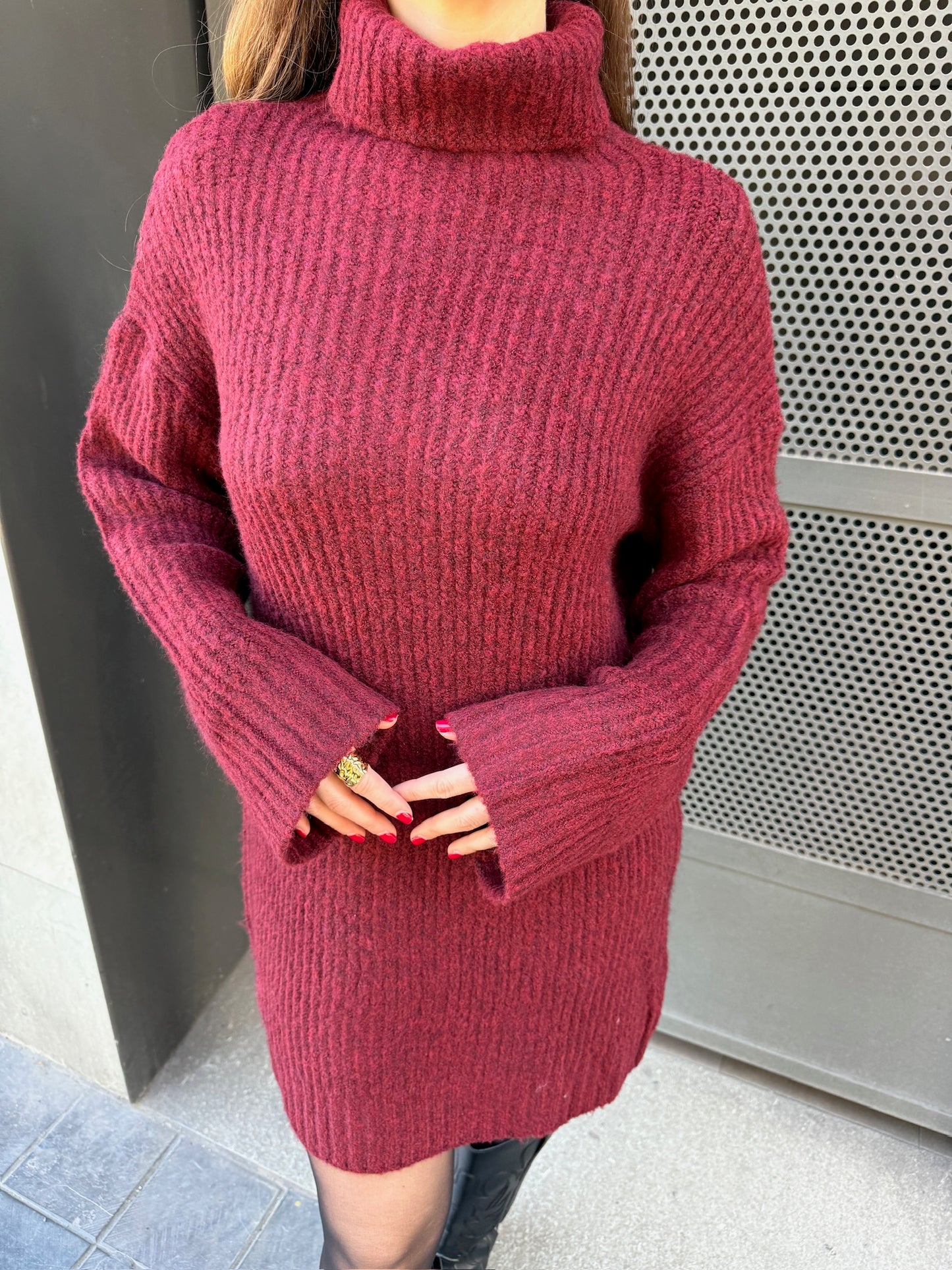 Bea Garnet Knitted Dress