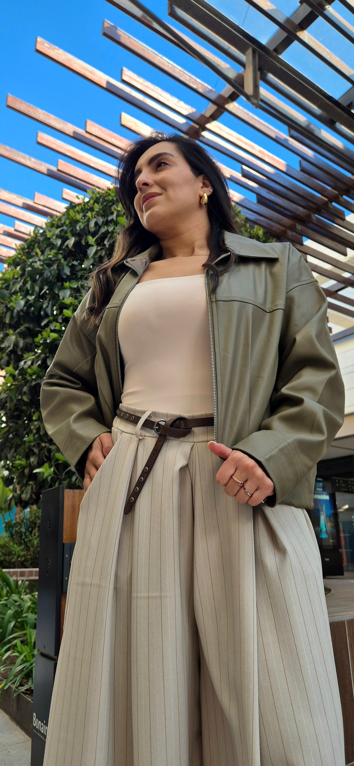 Pantalón Yolan Rayas Beige