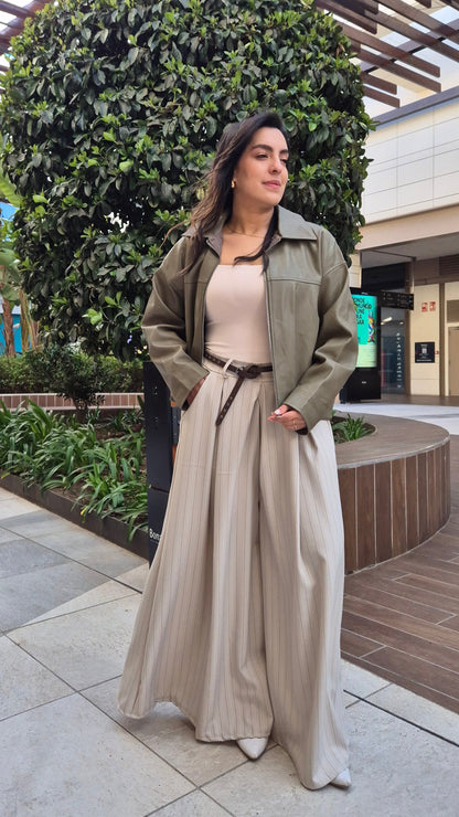 Pantalón Yolan Rayas Beige