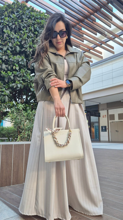 Pantalón Yolan Rayas Beige