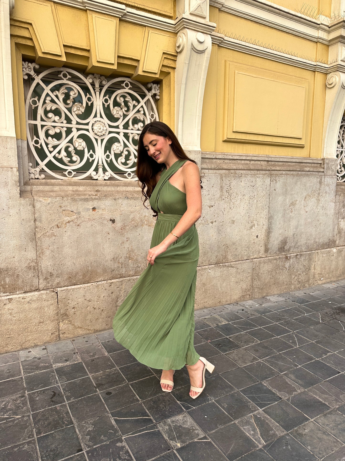 Vestido Nápoles Plisado Verde