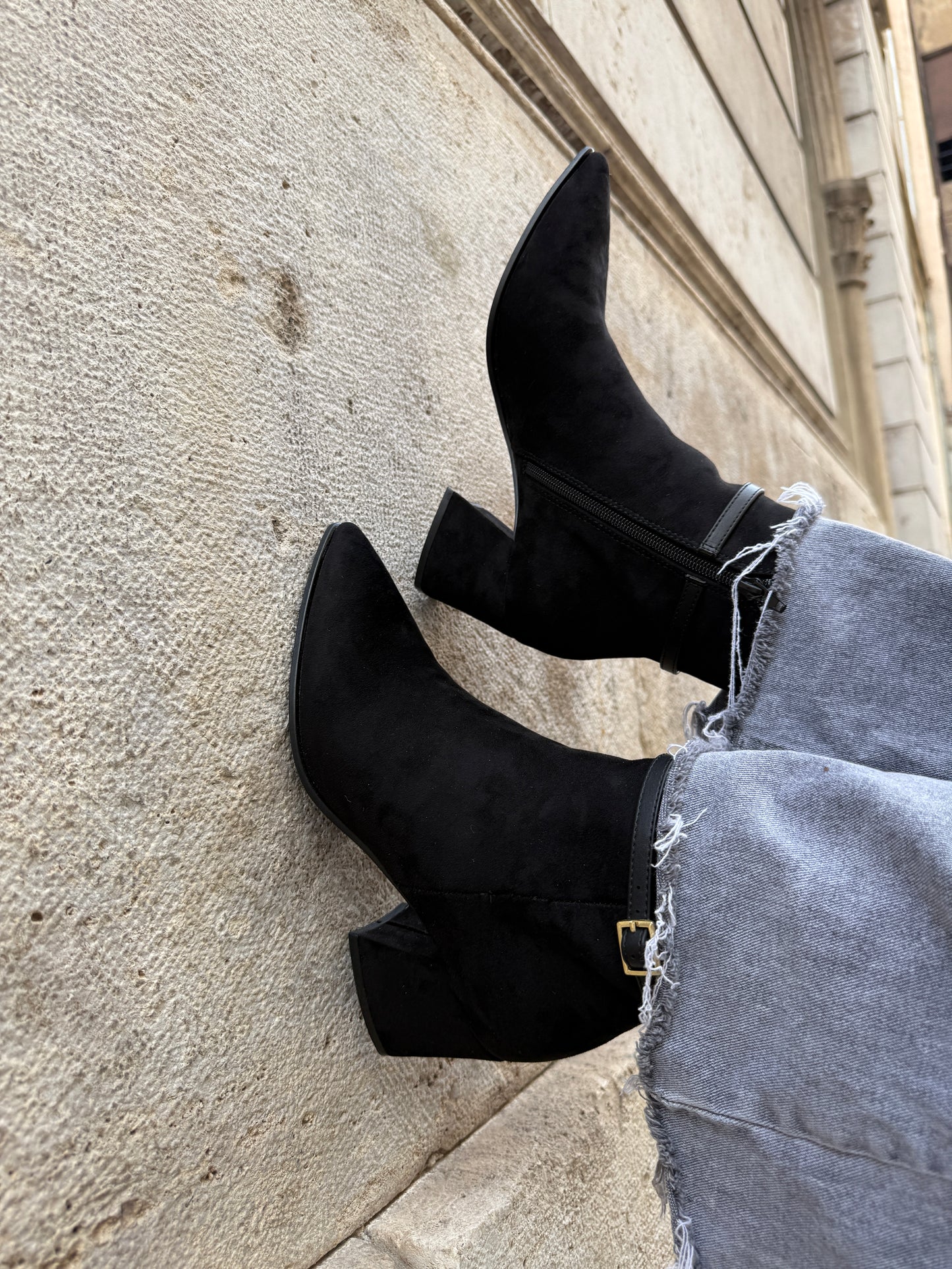 Black Mica Heel Boot