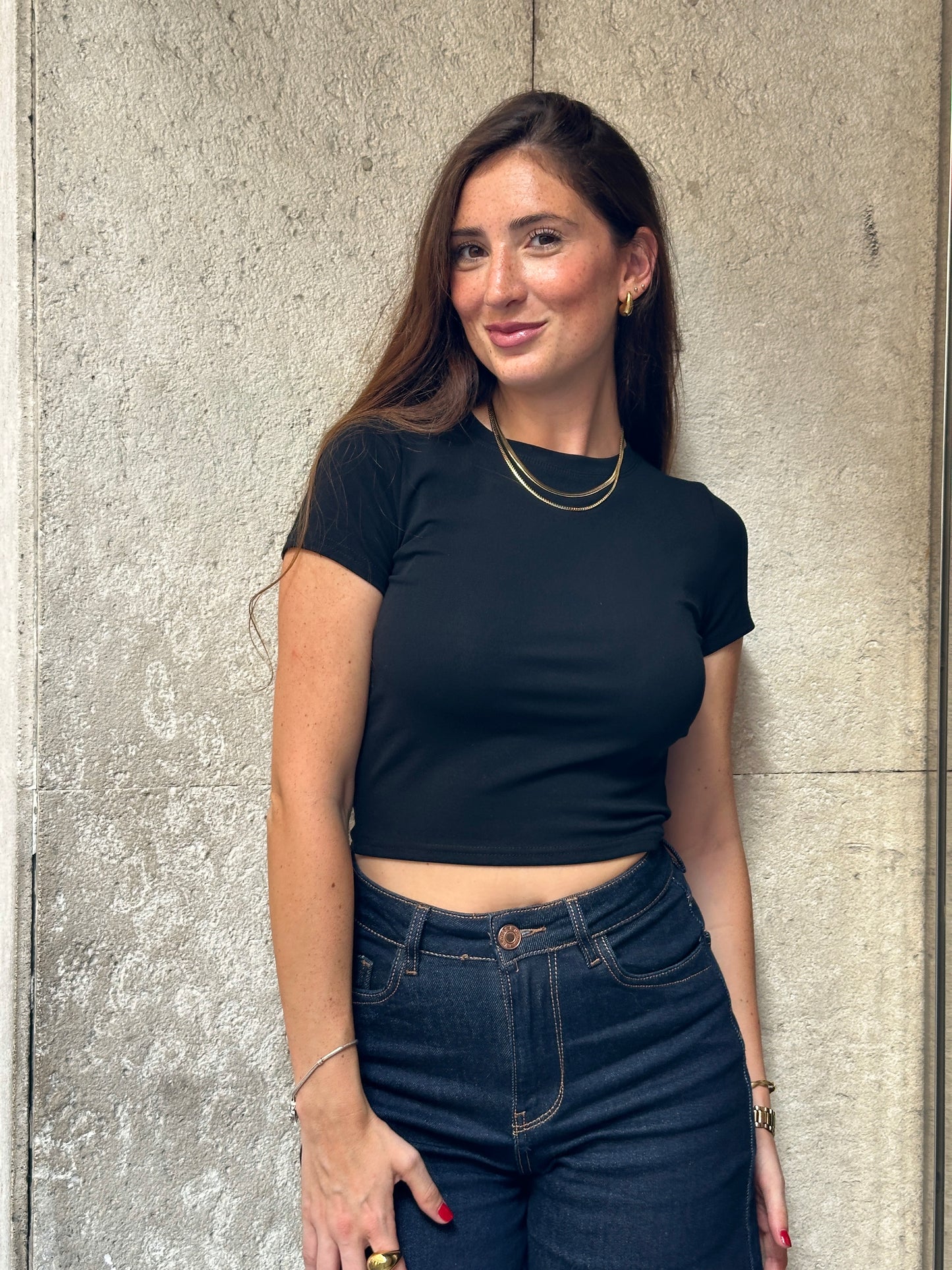 Valeria Black Crop Top