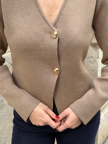 Chaqueta Punto Cata Taupe