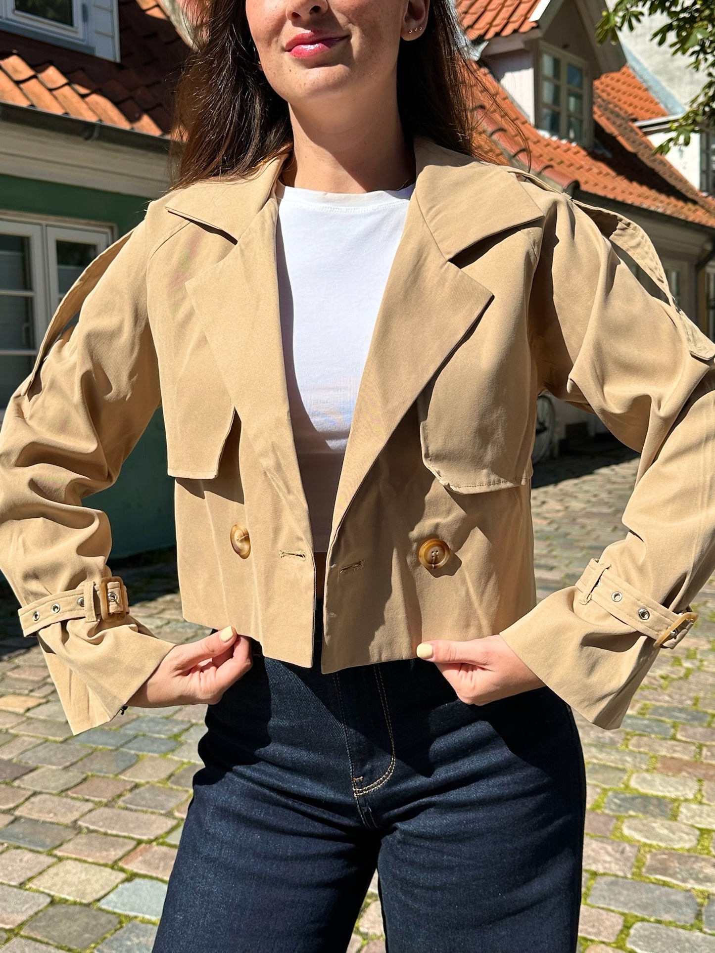 Trench Cropped Alicia Camel