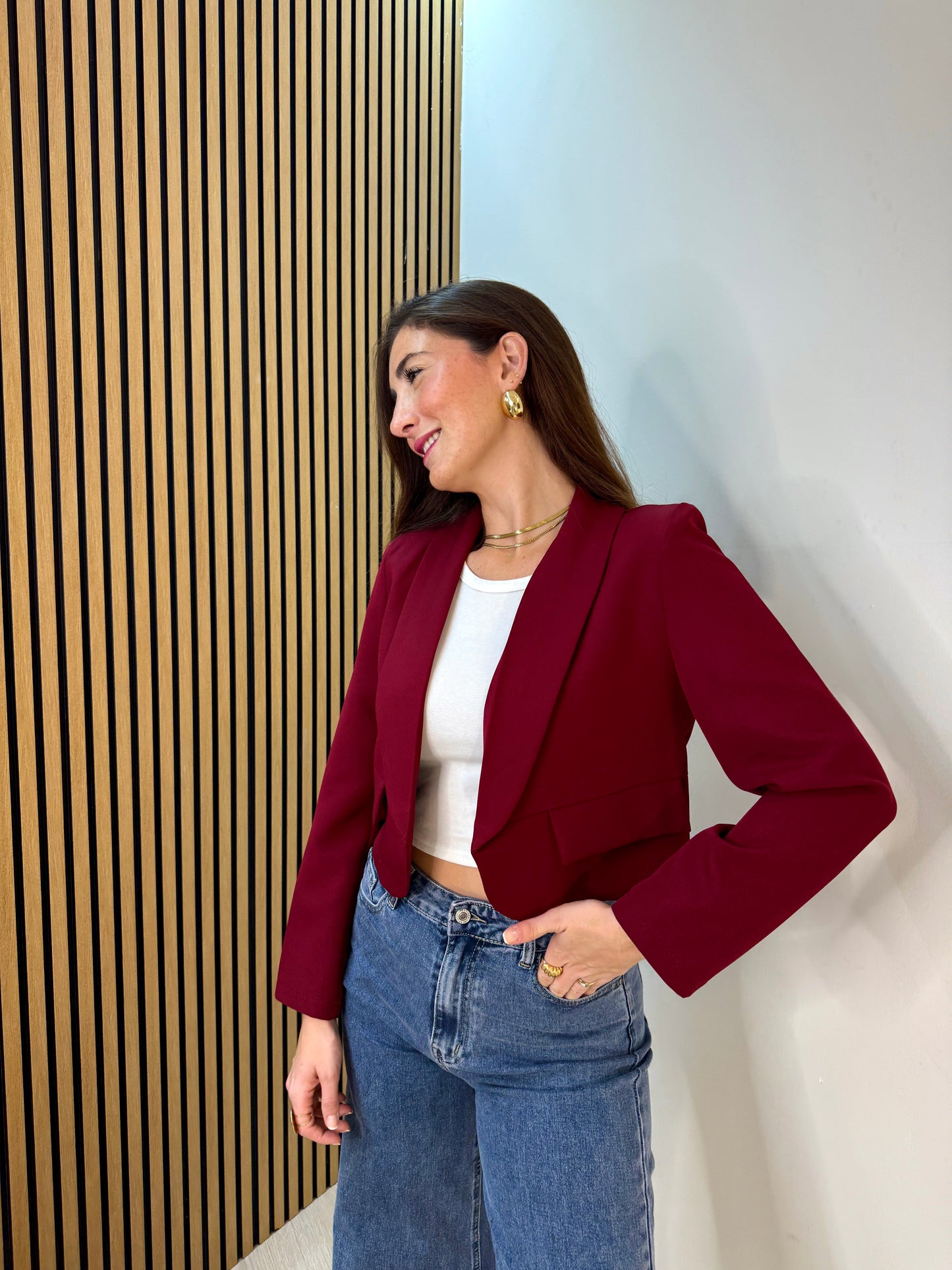 Blazer Cropped Iria Granate