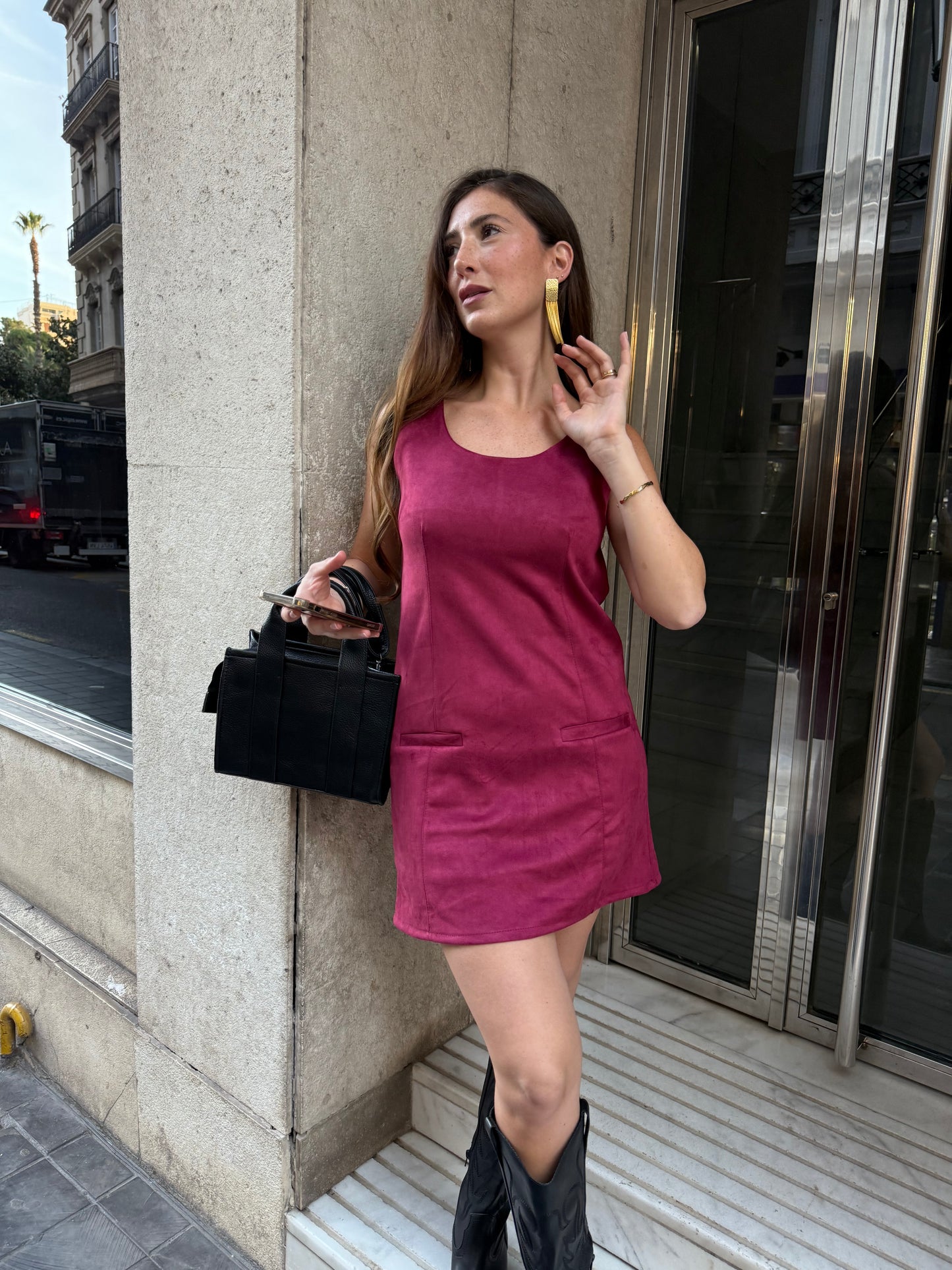 Garnet Suede Dress