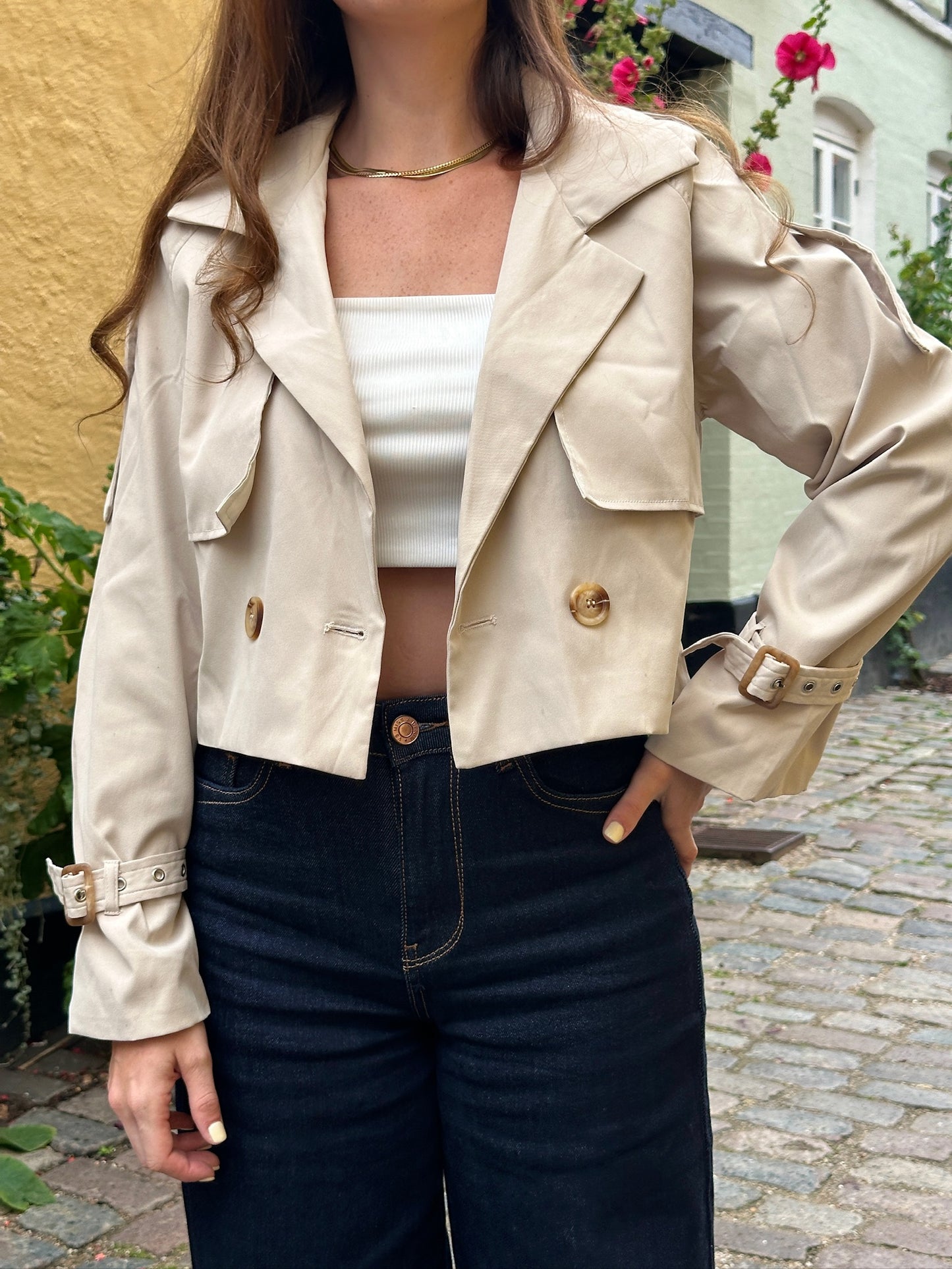 Trench Cropped Alicia Beige