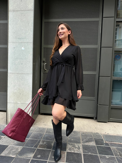 Vestido Vuelos Anais Negro