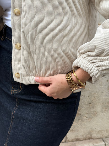 Sonia Beige Corduroy Jacket