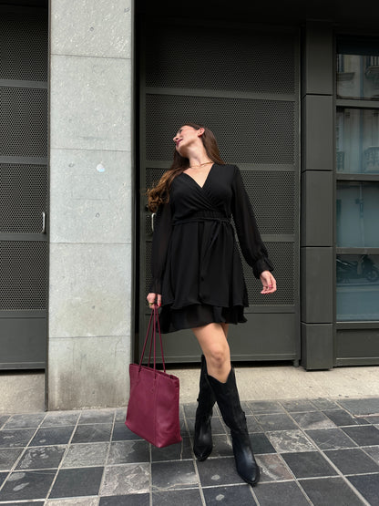 Vestido Vuelos Anais Negro