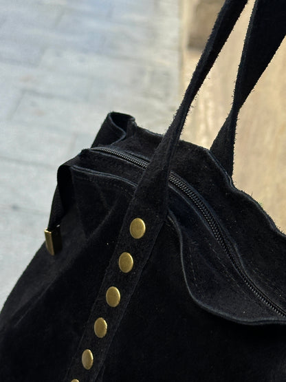 Bolso Piel Ante Shopper NEGRO ÚNICO