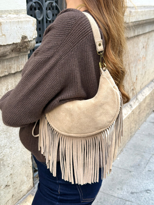 Margot Suede Leather Bag with Fringe