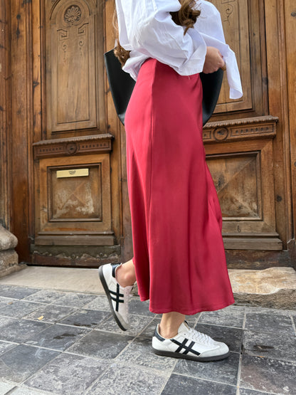 Garnet Satin Skirt