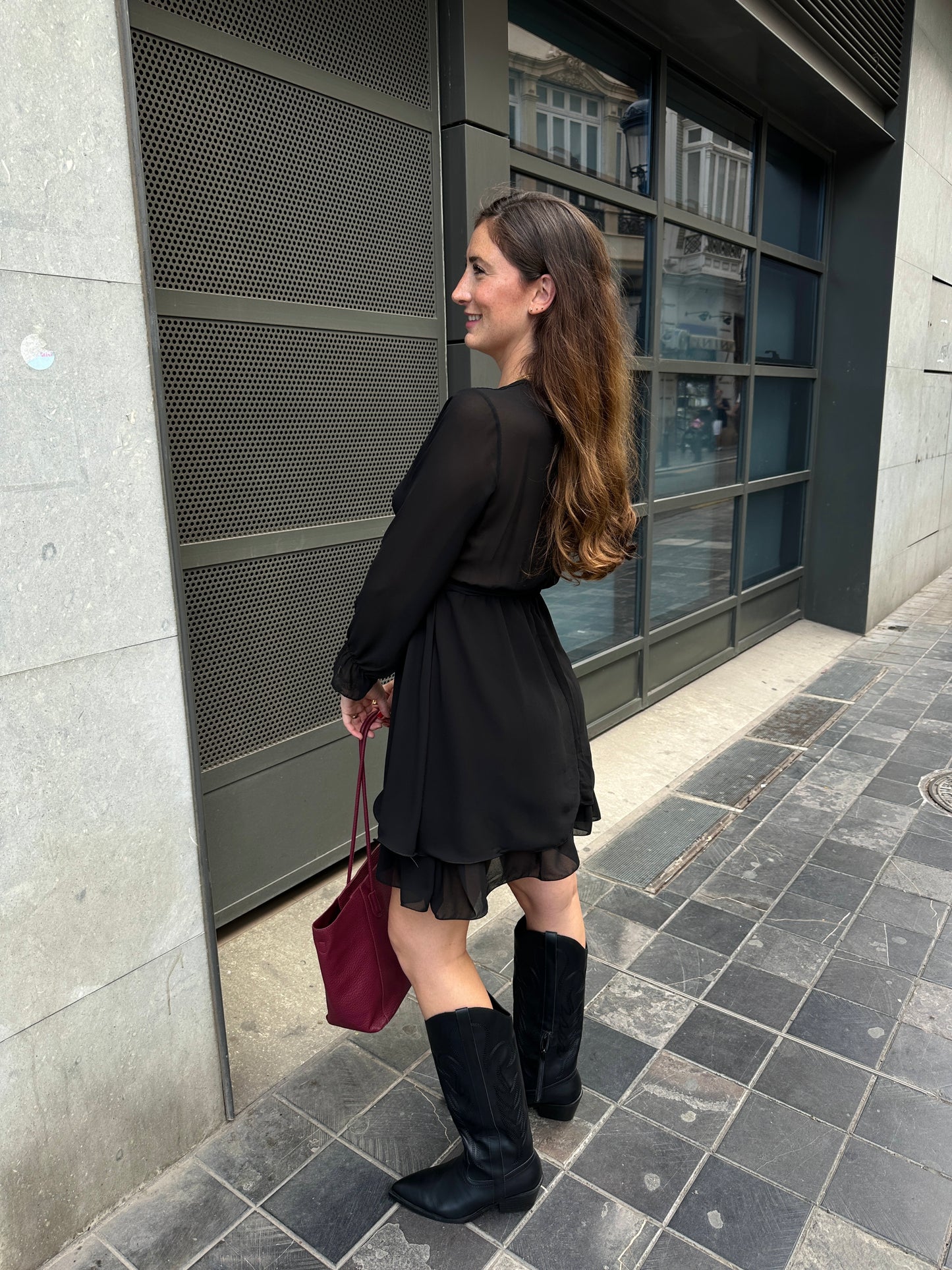 Vestido Vuelos Anais Negro