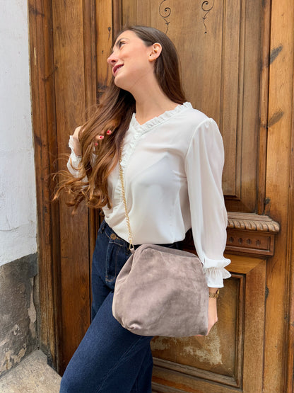 Bolso Ante Retro Taupe