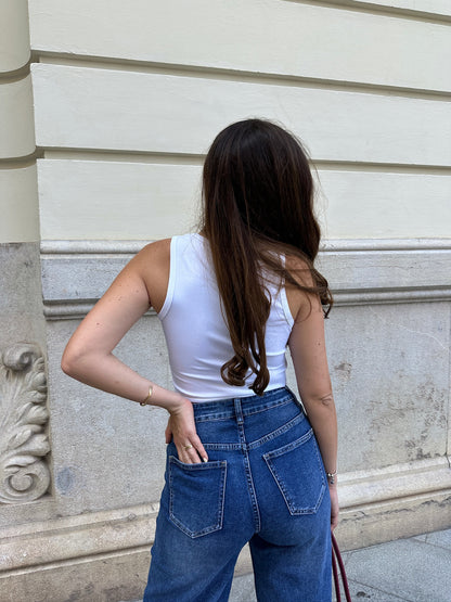 Julia White Crop Top