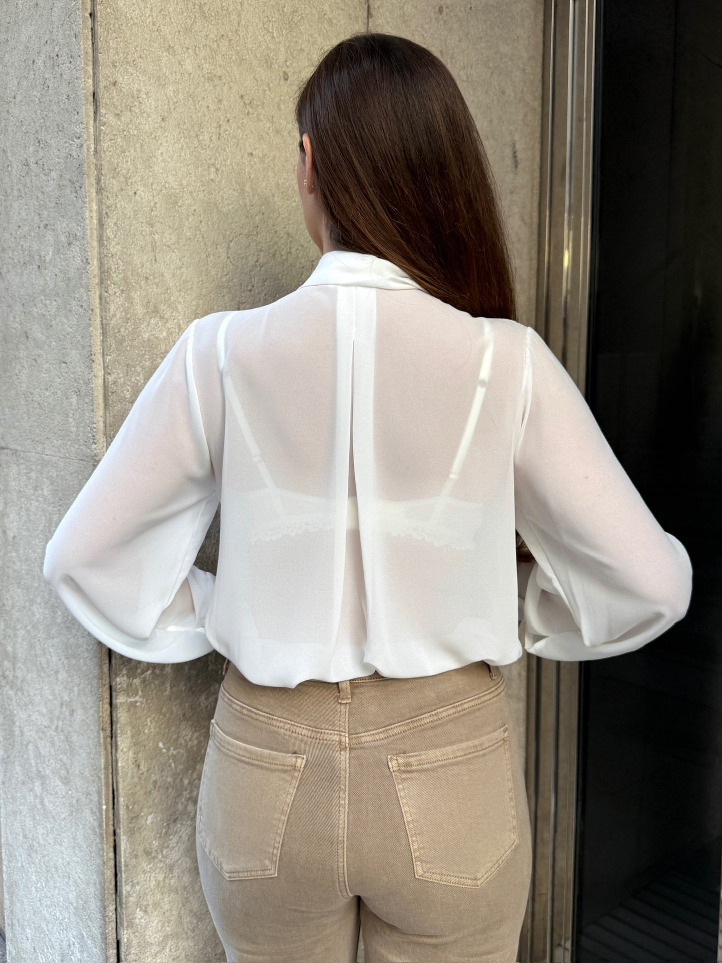 Blusa volante Inés blanca