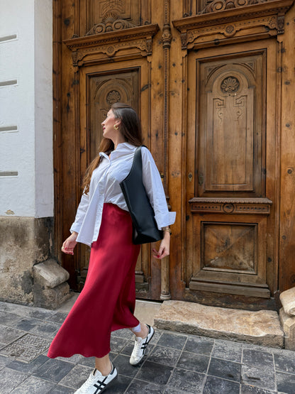 Garnet Satin Skirt