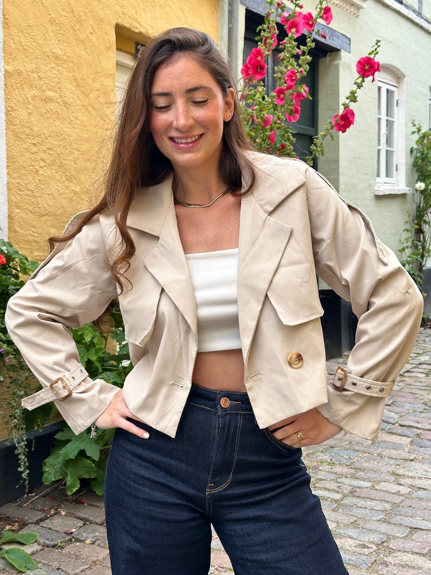 Trench Cropped Alicia Beige