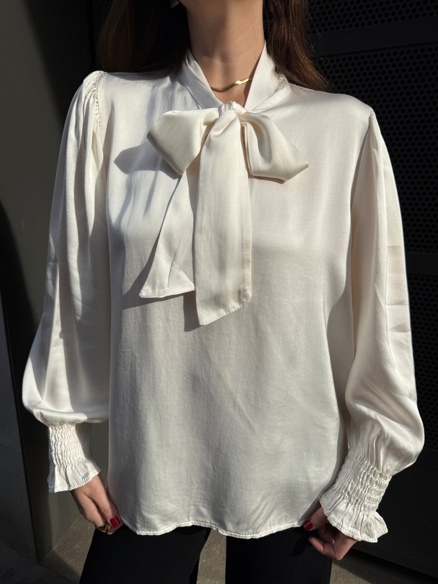 Satin Blouse with a Raw Vicen Bow