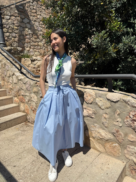 Falda Florencia celeste
