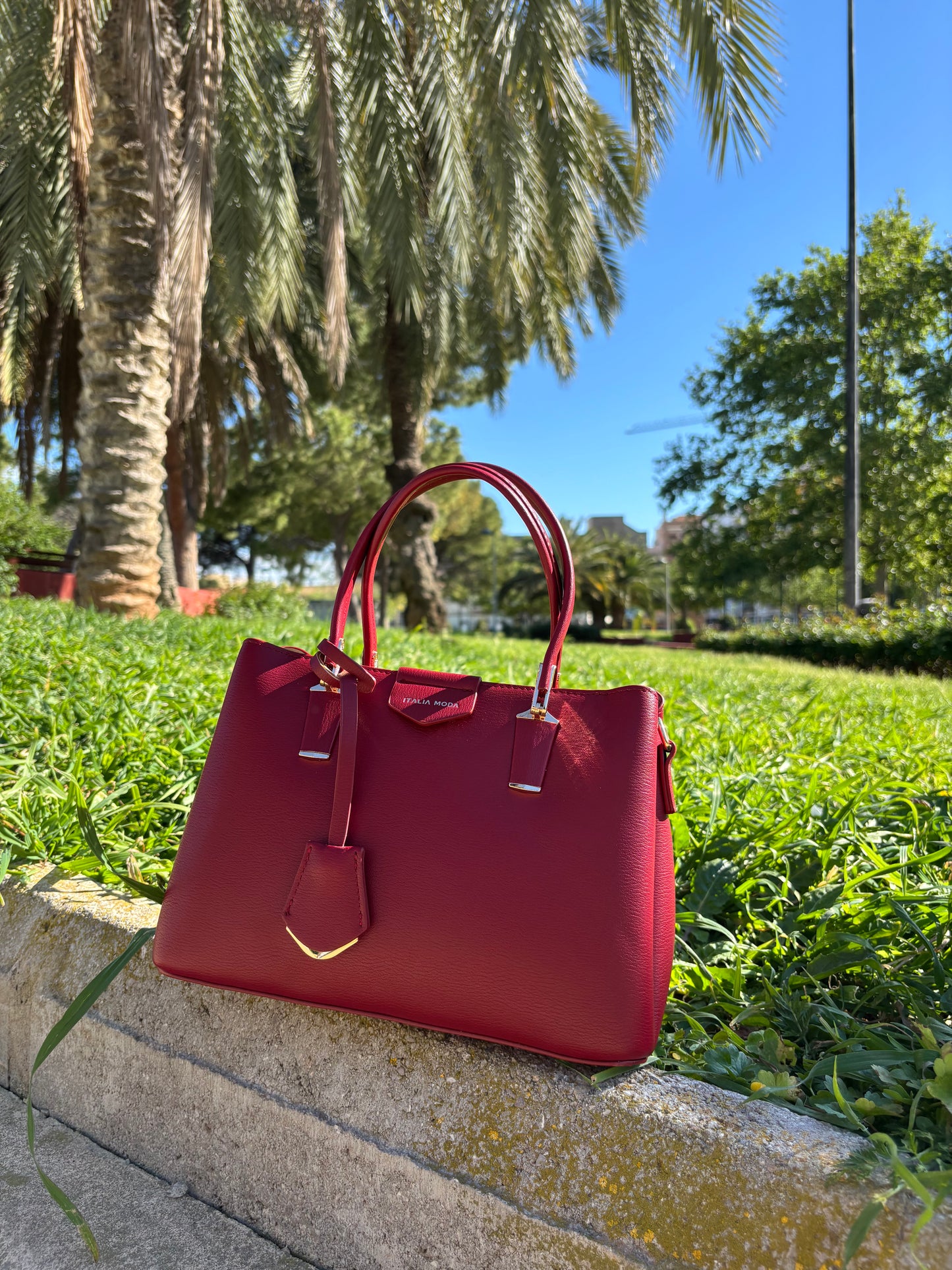 Bolso Italy Camel Rojo