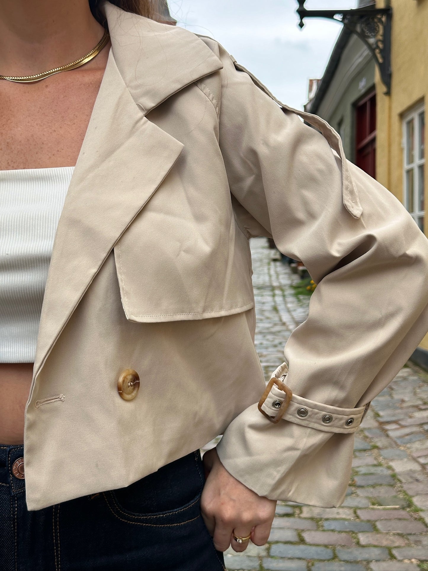 Trench Cropped Alicia Beige