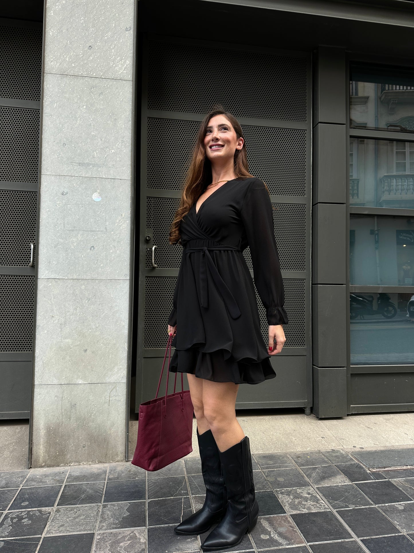 Vestido Vuelos Anais Negro