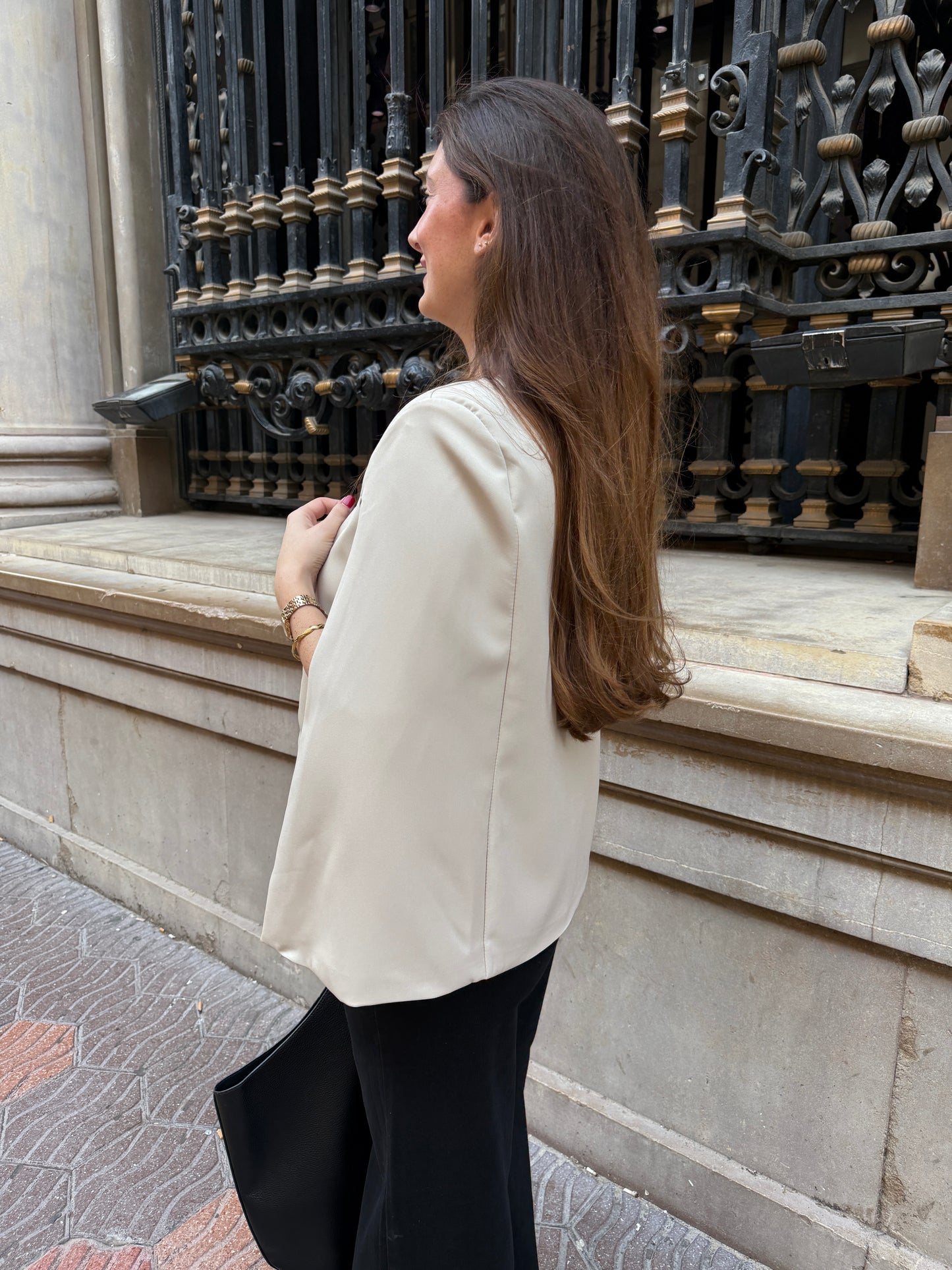 Beige Cape Blazer