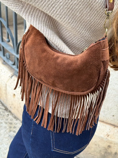 Margot Suede Leather Bag with Fringe