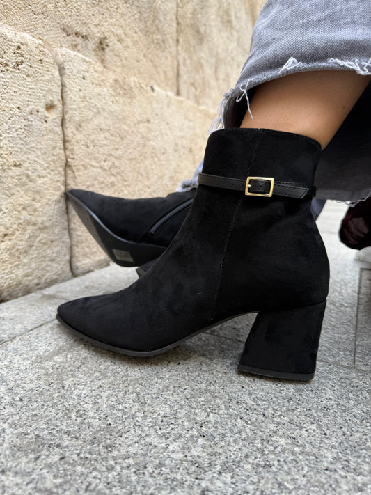 Black Mica Heel Boot