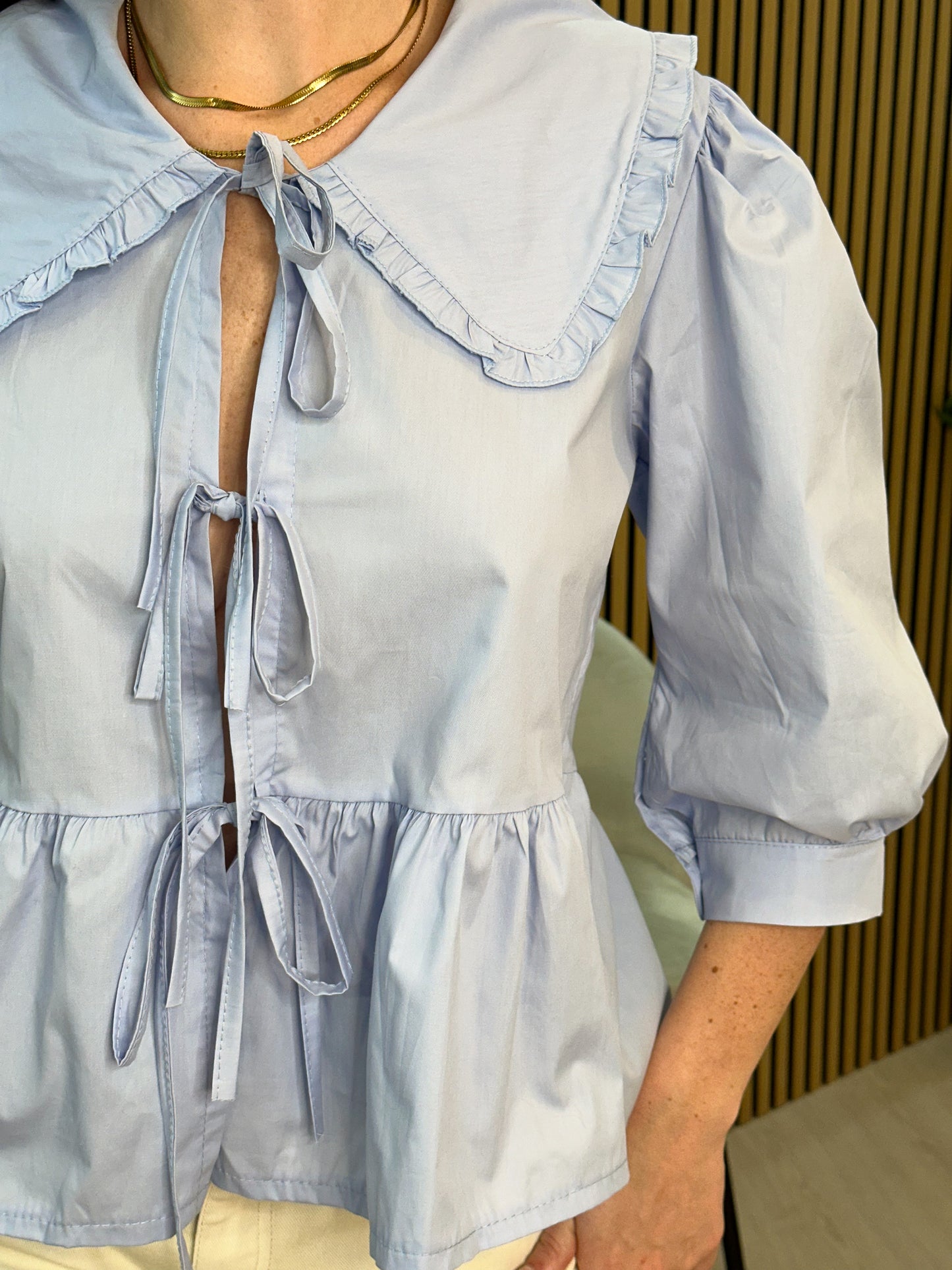 Blusa Cuello Olga Azul
