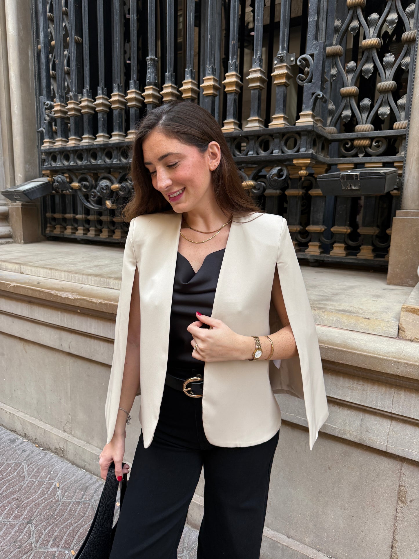 Beige Cape Blazer