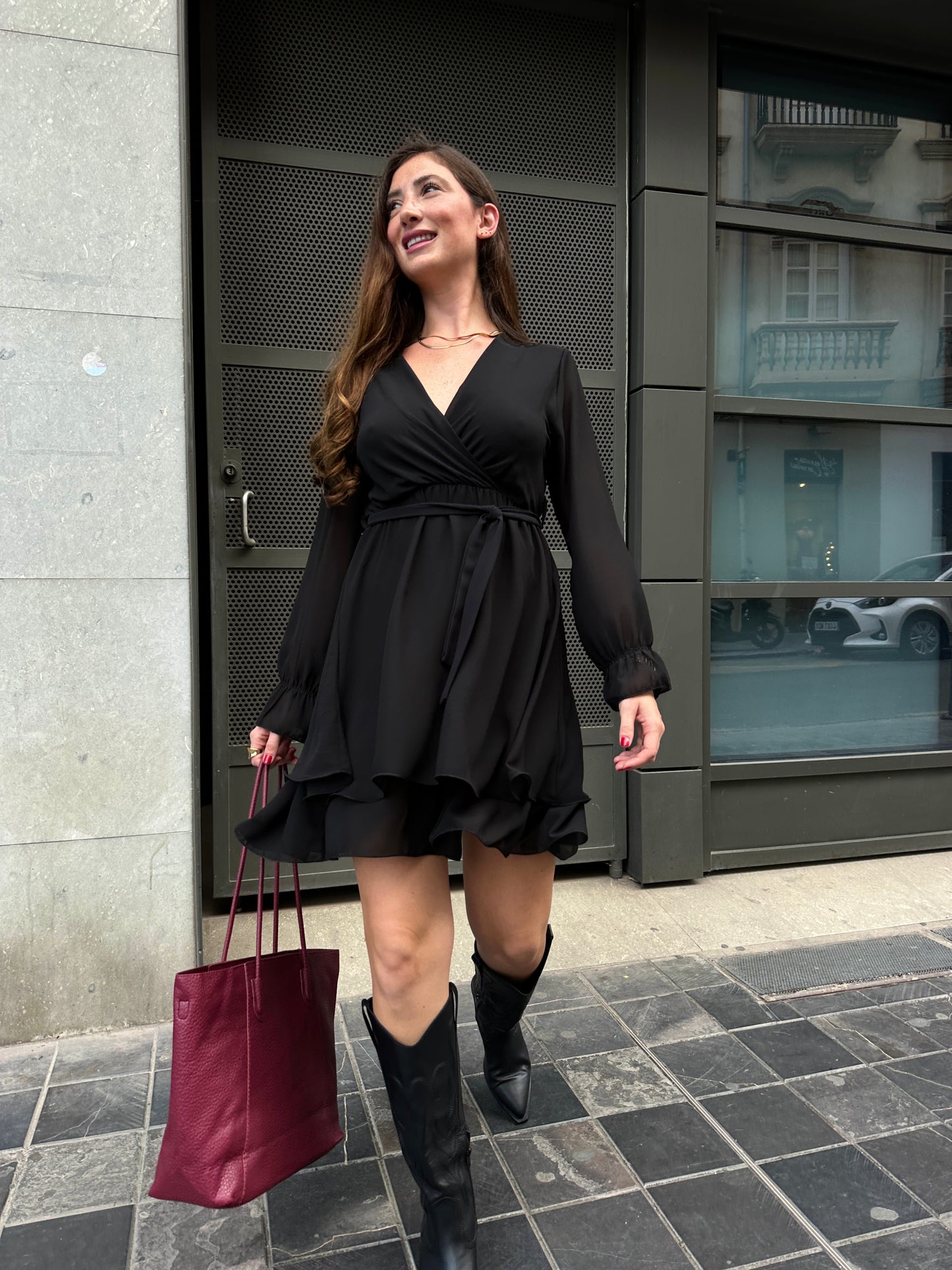 Vestido Vuelos Anais Negro