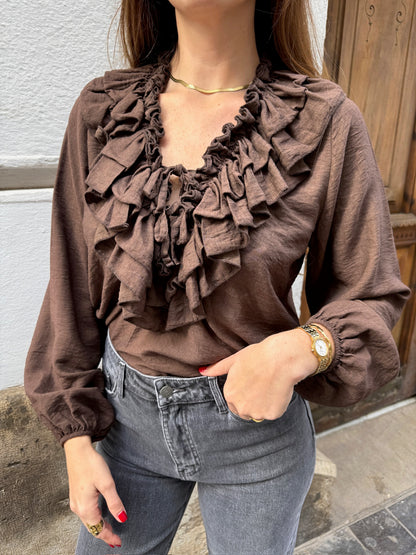 Romantic Chocolate Blouse