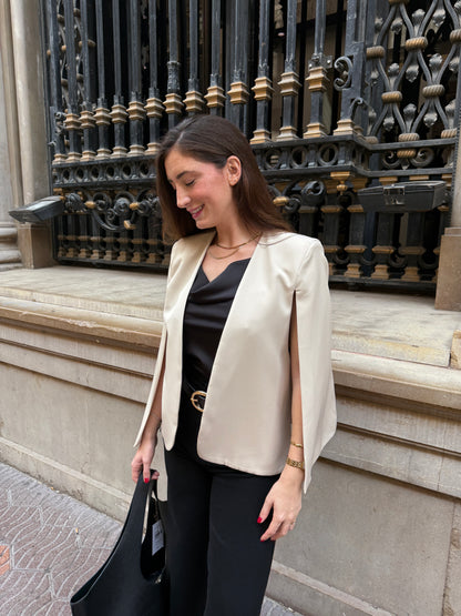 Beige Cape Blazer