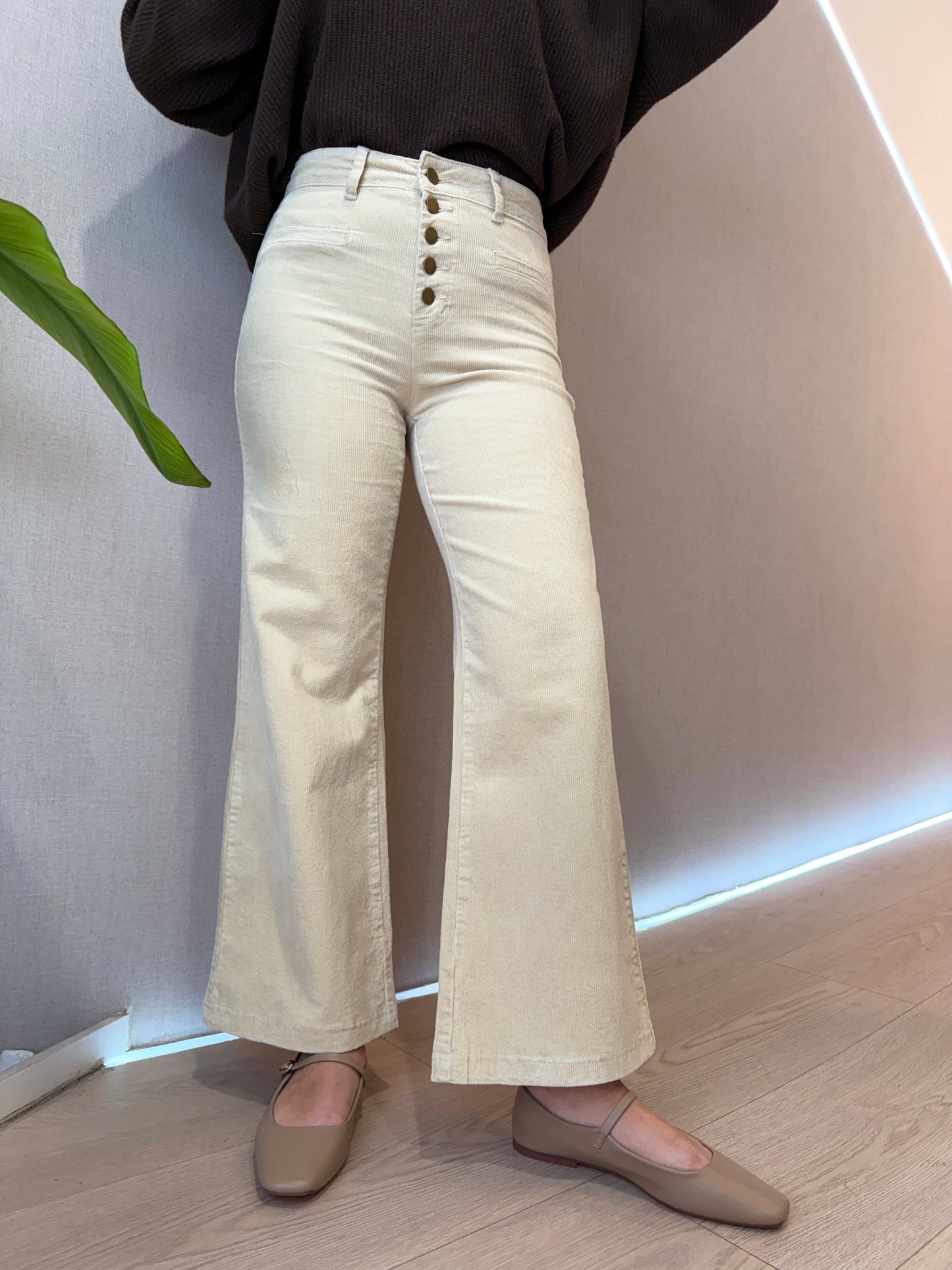 Gema Corduroy Pants Beige