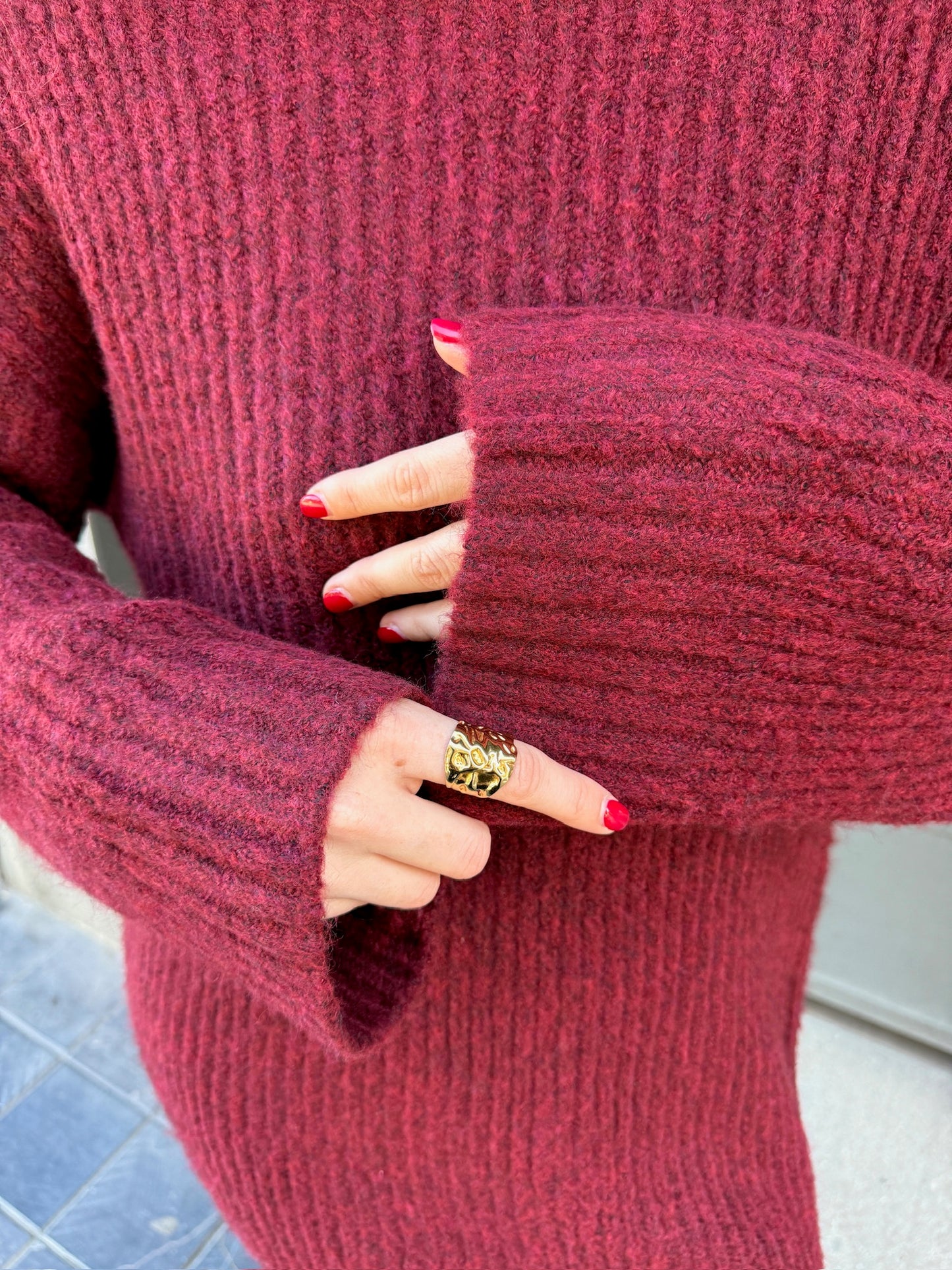 Bea Garnet Knitted Dress