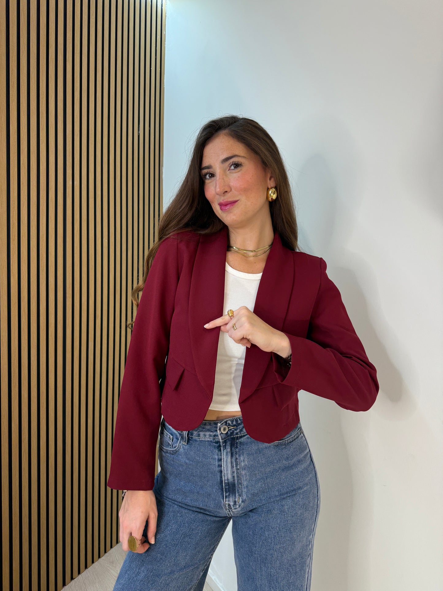 Blazer Cropped Iria Granate