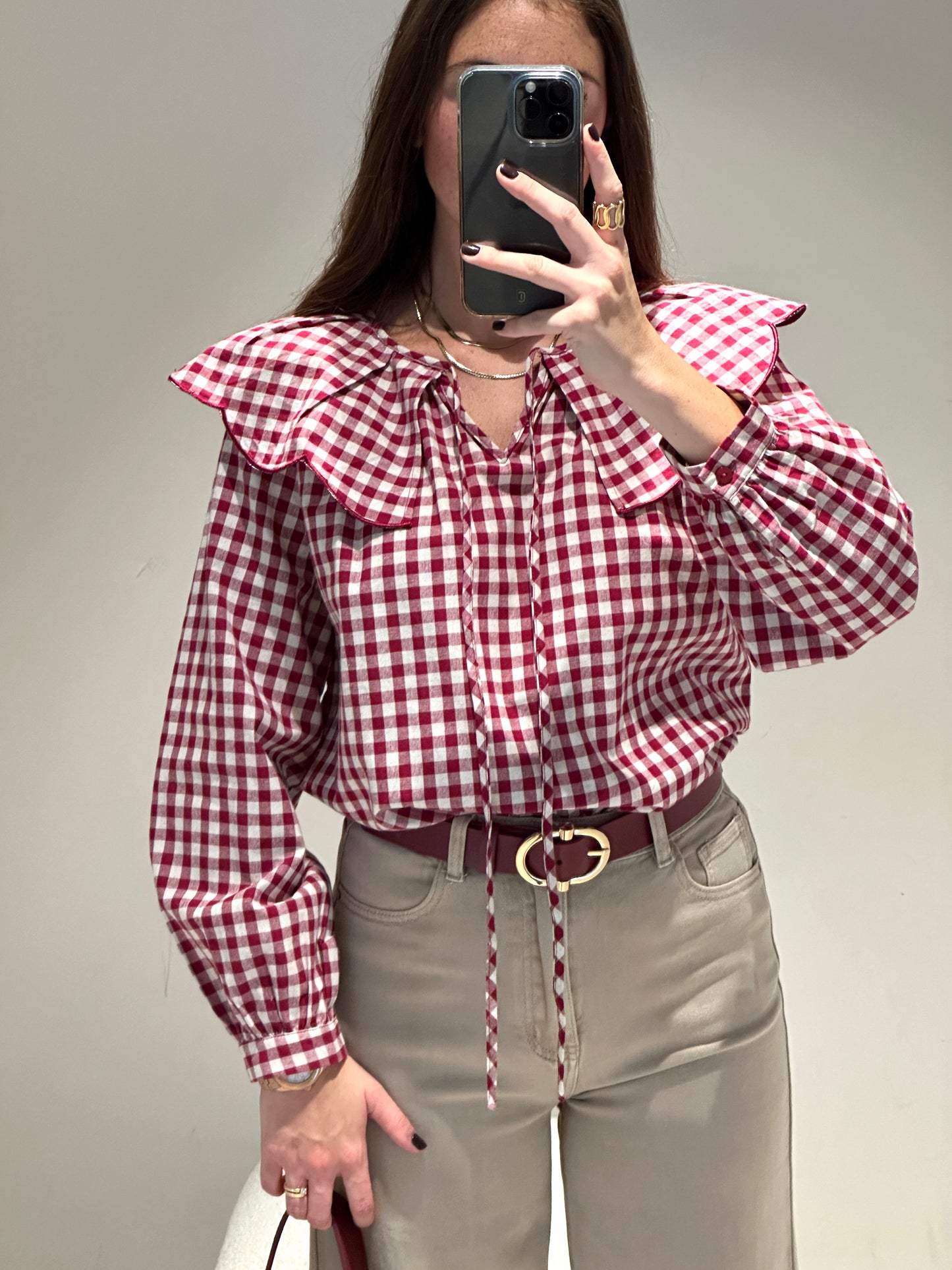 Isabel Garnet Vichy Shirt