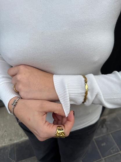 Conchi White Turtleneck Sweater