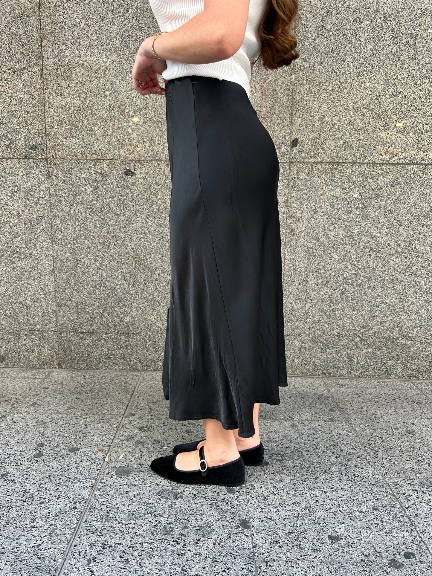 Black Satin Skirt