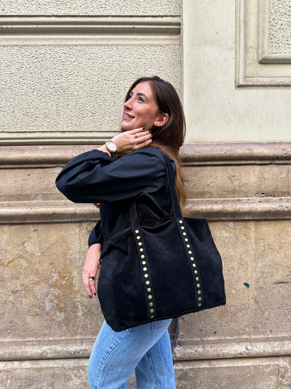 Bolso Piel Ante Shopper NEGRO ÚNICO