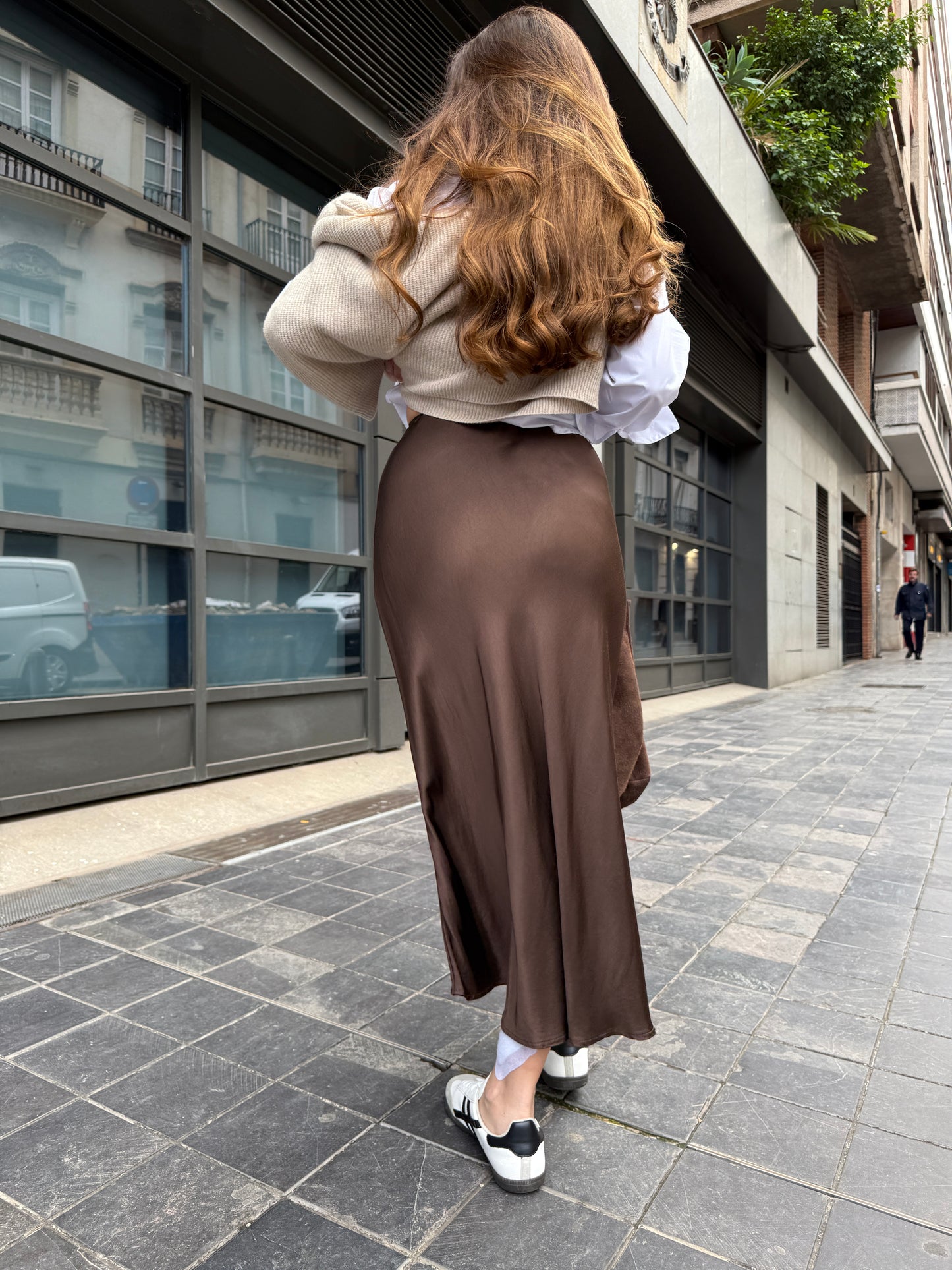 Chocolate Satin Skirt