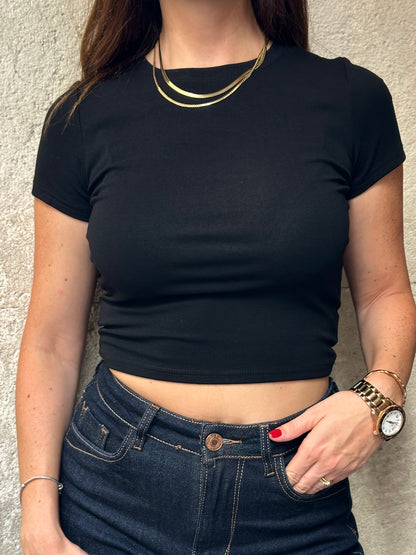 Valeria Black Crop Top