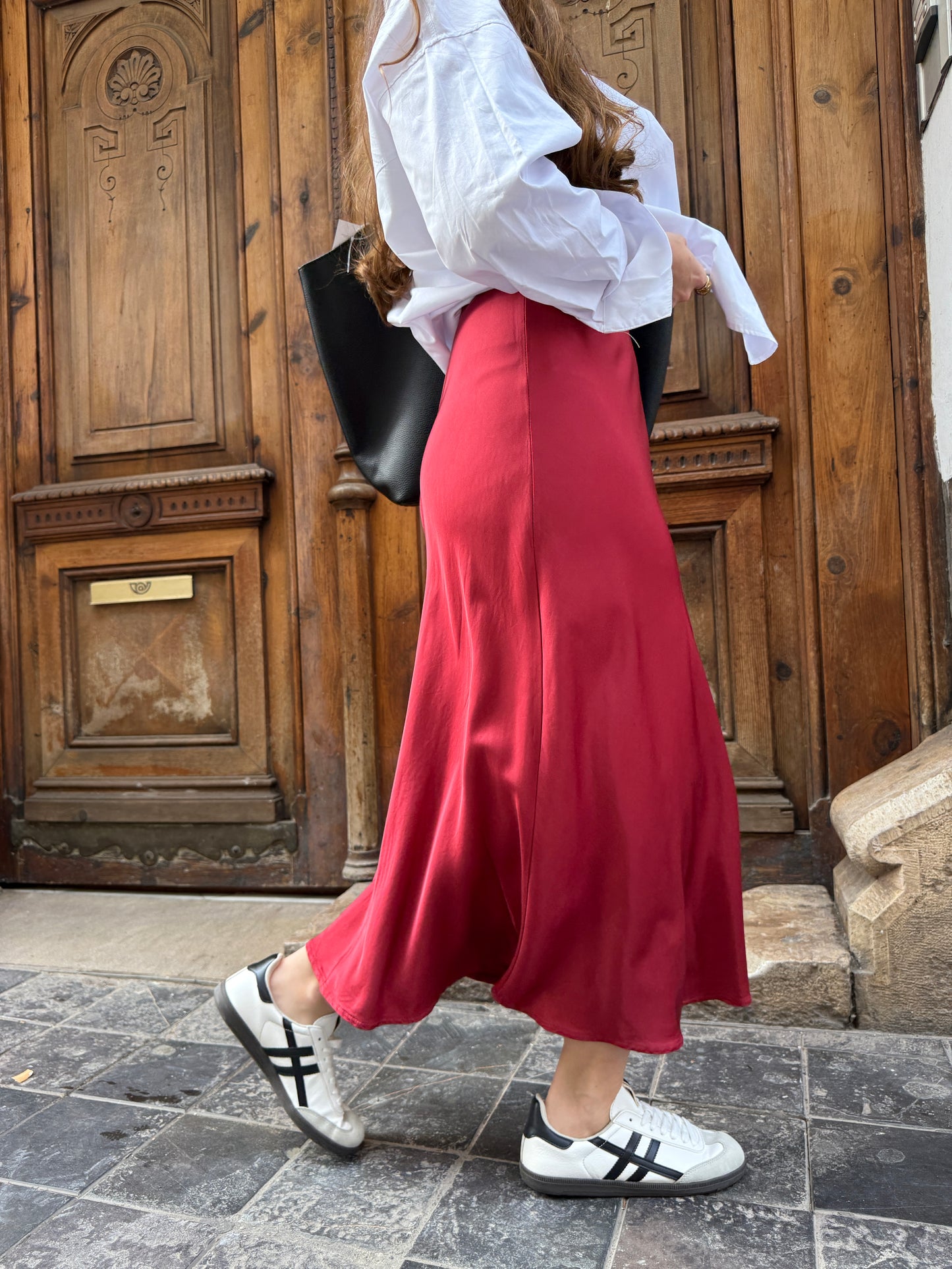 Garnet Satin Skirt